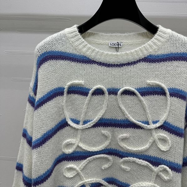 ロエベ シグネチャー刺繍 偽物 ルーズセーター loh71126